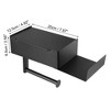 Unique Bargains Adhesive Wall Mount for Kitchen Bathroom with Shelf Toilet Paper Holder Black 1 Pcs - 4 of 4