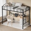 Loft Bed Twin Size, Heavy Duty Metal Loft Bed Frame with Arched Guardrail and Safety Ladder, Space-Saving, No Box Spring Needed - 3 of 4