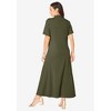 Jessica London Women's Plus Size Stretch Cotton Button Front Maxi Dress - 3 of 4