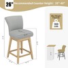 JUJABU 26.8 Inch Modern Swivel Barstools Set of 2 with Upholstered and Solid Wood Legs - 4 of 4