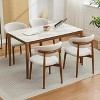 Modern Wood Dining Chairs Set of 2/4/6, Mid-Century Fabric Upholstered Kitchen Chairs with Wood Legs, 300LB Capacity, Easy Assembly for Dining Room - 2 of 4