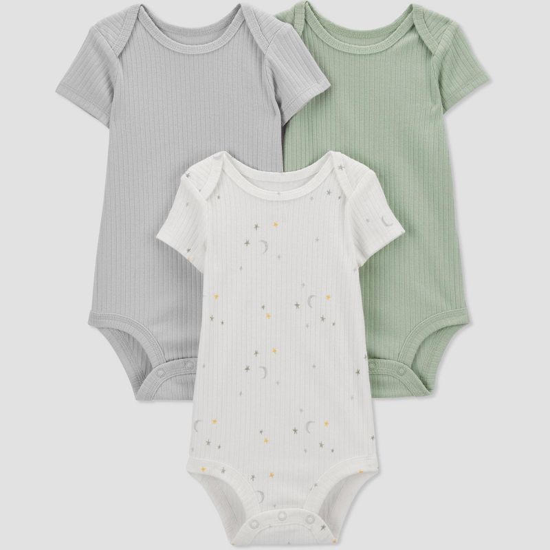 Carter's Just One You® Baby 3pk Bodysuit - Green/White, 1 of 9