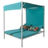 YOOCOZZ Outdoor Patio Metal Sunbed & Daybed with Adjustable Tabletop and backrest, Curtains and Canopy - 4 of 4