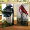 6" Double Sided Audubon Heron and Flamingo Canvas Room Divider - Oriental Furniture: Folding Privacy Screen - 4 of 4
