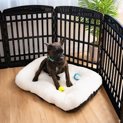Black 10-Panel Plastic Pet Playpen with Door