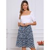 Allegra K Women's Floral Print Smocked Elastic Waist Midi Flowy Tiered Ruffle Skirt - 2 of 4
