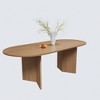 67 inch V-shaped Base Oval Natural Wood Color Dining Table with 6 Dining chairs Suitable for Dining Room and Living Room - 3 of 4