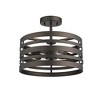 Chloe Lighting Paisley Farmhouse 2 Light Rubbed Bronze Semi-Flush Ceiling Fixture 13" Wide - 2 of 3
