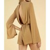 Women's Shimmering Long Sleeve Wrap Romper - Honey Punch - 2 of 4