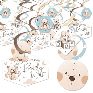 Big Dot of Happiness We Can Bearly Wait - Teddy Bear Baby Shower Hanging Decor - Party Decoration Swirls - Set of 40 - 1 of 4