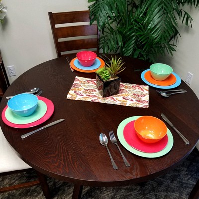 Gibson Brist 12 Piece Assorted Color Melamine Dinnerware Set
