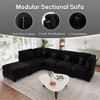 123'' Plush Corduroy U-Shaped Modular Sectional Sofa with Sofa Bed Chaise, Deep Seat 6-Seater Cloud Couch - 4 of 4