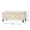 NicBex Velvet Storage Ottoman Bench,Upholstered Storage Ottoman with Firm Turned Wood Legs,Modern Storage Bench for Living Room,Bedroom - 3 of 4