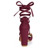 Allegra K Women's Open Toe Crisscross Block Heeled Lace Up Sandals - 3 of 4