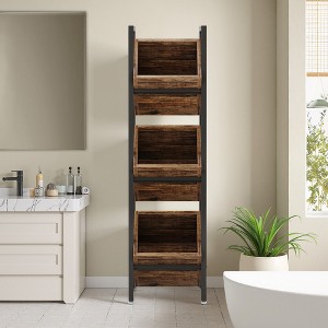 MAYEERTY 3-Tier Industrial Style Vertical Wine Storage Cabinet 
 Freestanding Wine Organizer - 1 of 4