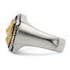 Black Bow Jewelry Men's 18mm Stainless Steel & 14K Gold Accent Lion Shield Ring - 3 of 4