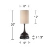 360 Lighting Modern Table Lamp with Dimmable USB and Outlet Workstation Base 24.5" High Bronze Tan Fabric Cylinder for Living Room Desk Bedroom - 4 of 4