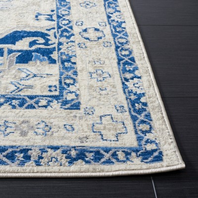 Reversible Hand-Knotted Blue Synthetic 6' x 9' Area Rug