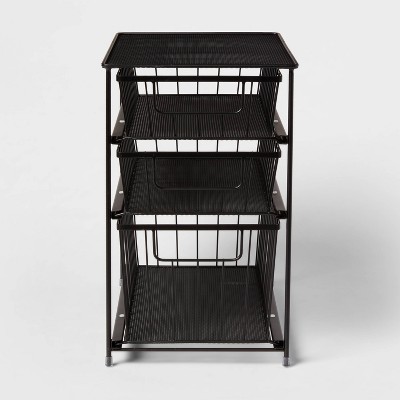 Mdesign Steel/plastic 2-tier Freestanding Bathroom Organizer Shelf, Light  Gray : Target
