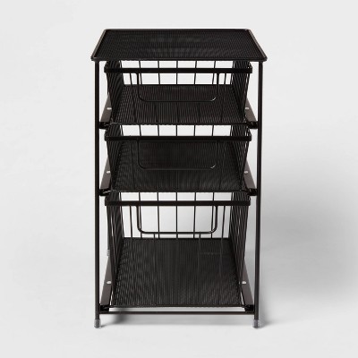 Two Tiered Slide Out Organizer Black - Brightroom™ : Target