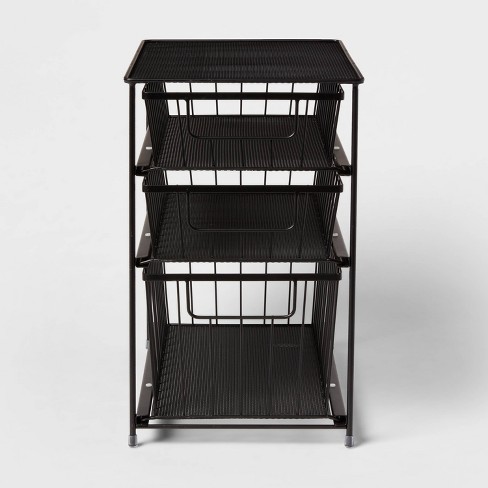 3 Tier Drawer Organizer Matte Black - Brightroom™