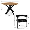 5-Piece Dining Set for 4 Round Dining Table with Velvet Upholstered Chairs and Crossed Metal Legs For Dining Room, Living Room, Farmhouse-Tanpinhause - 4 of 4