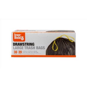 Iron-Hold - Trash Bags - Drawstring 20 pk 0.8 mil - 30 gal - Case of 12 - 1 of 1