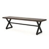 Coolbibila-Aluminum Dining Bench,  Outdoor Bench With Steel Frame, Modern Bench With X-Frame Base For Durability - 3 of 4