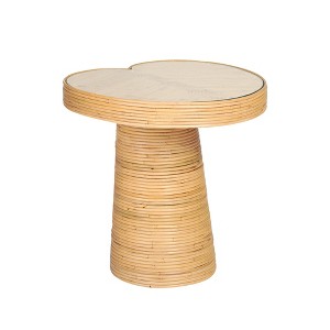 TOV Furniture Felicia Lilypad Side Table Natural 21.2"W x 21.6"D x 22"H - 1 of 4