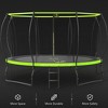 Whisen 14FT Kids' Trampoline, New Design with Arc Composite Pole, Safety Enclosure, Ladder & 8 Wind Stakes - Green - 3 of 4