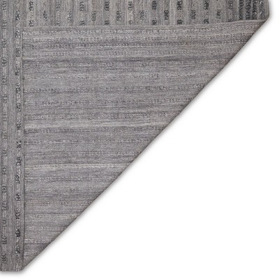 Charcoal Flat Woven Synthetic Reversible Indoor/Outdoor Rug 2' x 8'