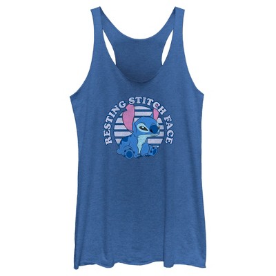 Women's Lilo & Stitch Resting Stitch Face Racerback Tank Top - Royal ...