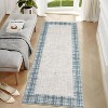 Modern Bordered Striped Runner Rug - Washable Stain Resistant Throw Carpet with Non-Slip Backing Low Pile Floor Cover for Hallway Laundry Bedroom - 3 of 4