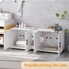 Cat Litter Box Enclosure for 2 Cats, Furniture with Double Room,Hidden Double Litter Box Enclosure Furniture, - 2 of 4