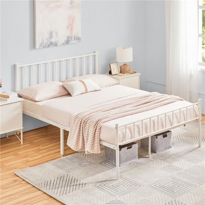 Yaheetech Metal Platform Bed Frame with Spindle Headboard and Footboard