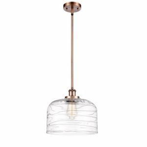 Bell - 1 Light Stem Hung Mini Pendant In Industrial Style-10 Inches Tall and 12 Inches Wide - 1 of 1