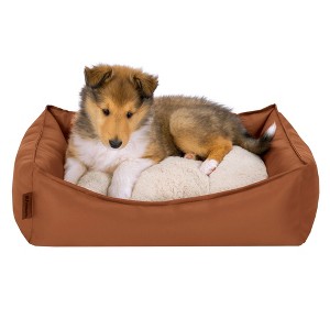 FurHaven Leather Look Cozy Couch Pet Bed for Dogs and Cats - 1 of 4