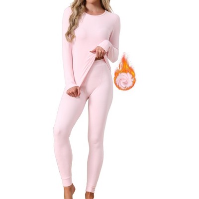 INSPIRE CHIC Women's Thermal Underwear Sets Long Sleeve Shirt with Leggings Cold Winter Base Layer Pajamas Set