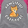 Girls' - Instant Message - Pawsitive Cattitude Shirt Tail Raglan Graphic T-shirt - 2 of 4