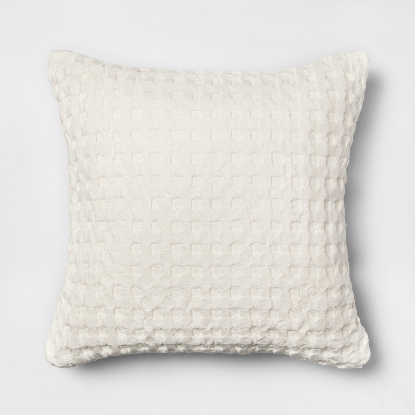 Waffle Square Throw Pillow White - Thresholdâ„¢ - image 1 of 5
