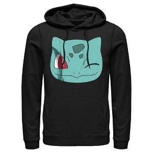 Men's Pokemon Bulbasaur Wink Face Pull Over Hoodie - 1 of 4