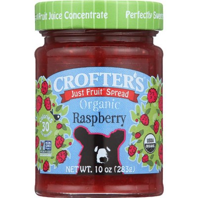 Crofter's Just Fruit Spread - Organic Raspberry 10 oz Jar.