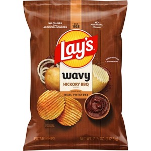 Lay's Wavy Hickory Barbecue Flavored Potato Chips - 7.5oz - 1 of 4