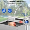 Commercial Stainless Steel Single Bowl Utility Sink with Faucet, Free Standing  Deep Basin, Backsplash & Bottom Shelf - 3 of 4