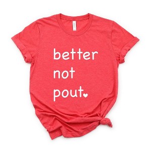 Simply Sage Market Women's Better Not Pout Heart Short Sleeve Graphic Tee - 1 of 4