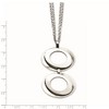 Black Bow Jewelry Brushed and Polished Adjustable Steel Necklace 16.5 to 17.5 Inch - 2 of 4