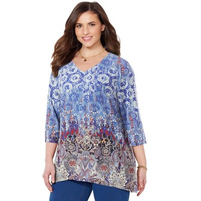 Catherines Women's Plus Size Artistry V-Neck Tunic