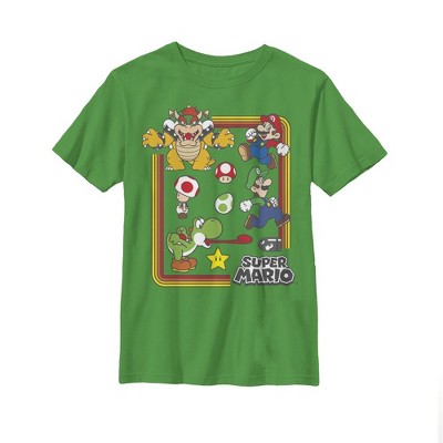 Boy's Nintendo Super Mario Rainbow Frame T-shirt - Kelly Green - Small ...