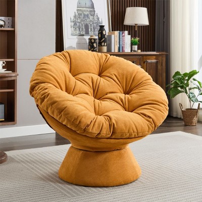 Oversized Swivel Accent Chair,360° Swivel Barrel Chair, Multicoloured Papasan Chair for Living Room-Cuddlewood
