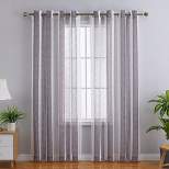Trinity Sheer Stripe Curtains for Living Room Bedroom Window Grommet Voile Drapes, 2 Panels
